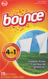 15 ct Bounce Dryer Sheets Outdoor Fresh